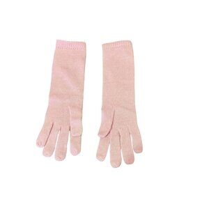 Vintage Portolano Womens Pink Knit Cashmere Gloves Stretch Fit Size 7